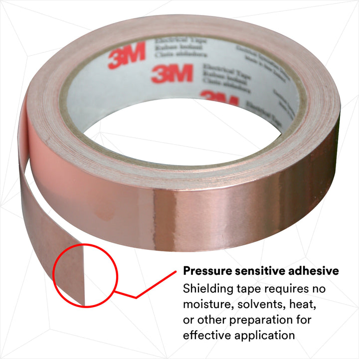 3M EMI Copper Foil Shielding Tape 1181, 1 in x 18 yd (25,40 mm x 16,5
m)