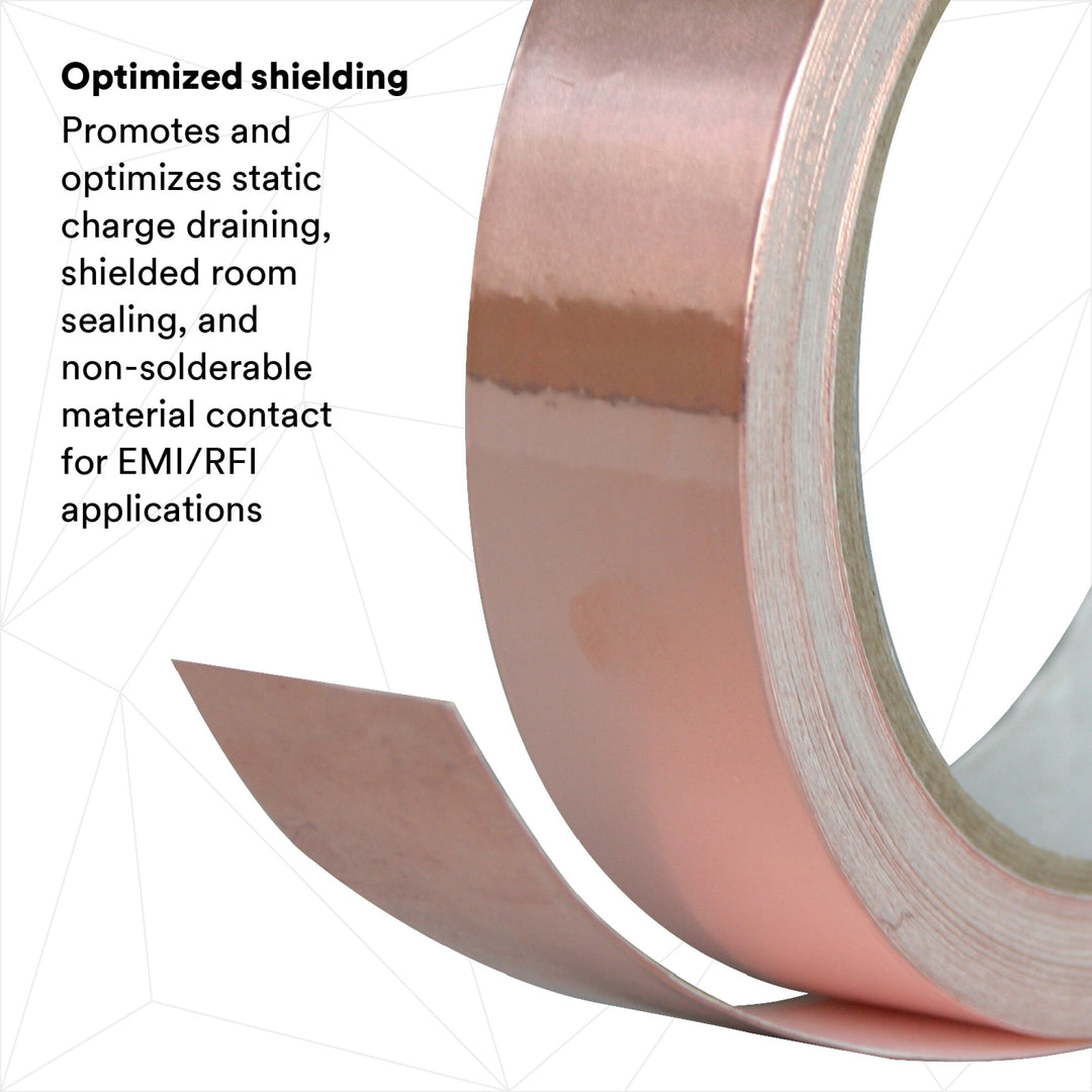 3M EMI Copper Foil Shielding Tape 1181, 1 in x 18 yd (25,40 mm x 16,5
m)