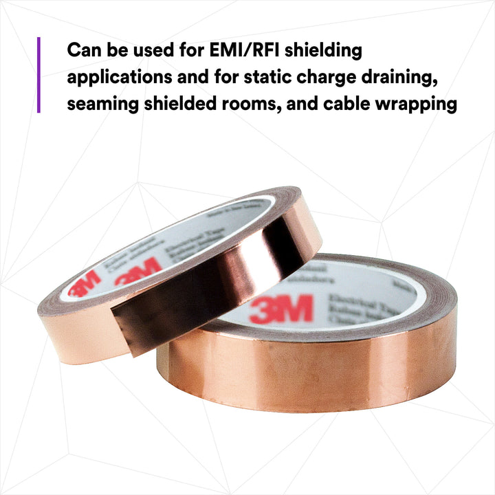 3M EMI Copper Foil Shielding Tape 1181, 2 in x 18 yd (50,80 mm x 16.5
m)