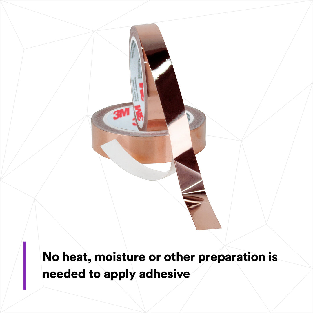 3M EMI Copper Foil Shielding Tape 1181, 2 in x 18 yd (50,80 mm x 16.5
m)