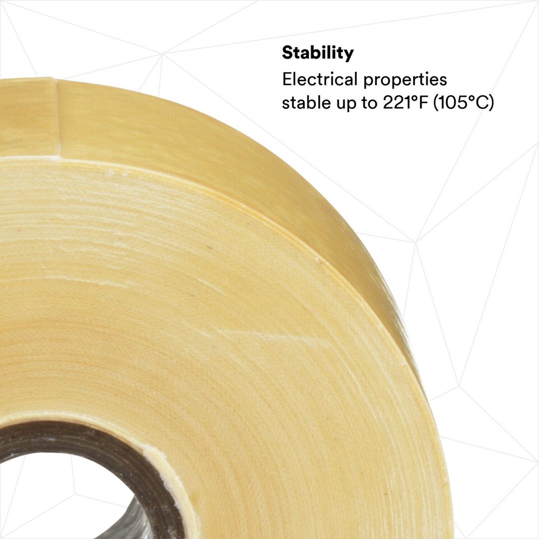 Scotch® Varnished Cambric Tape 2510, 2 in x 36 yd, Yellow, 4
rolls/carton