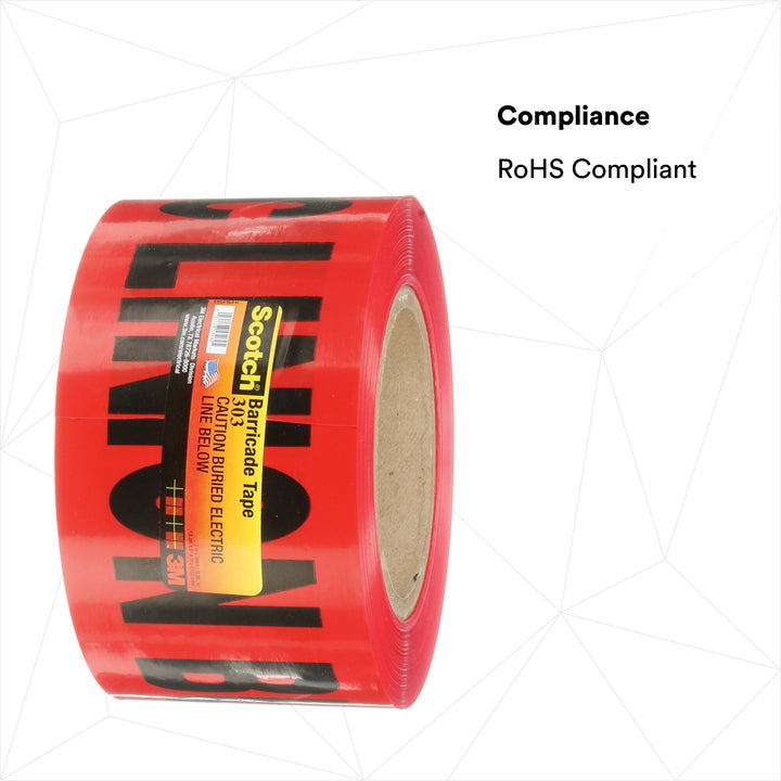 Scotch® Buried Barricade Tape 303, CAUTION BURIED ELECTRIC LINE BELOW