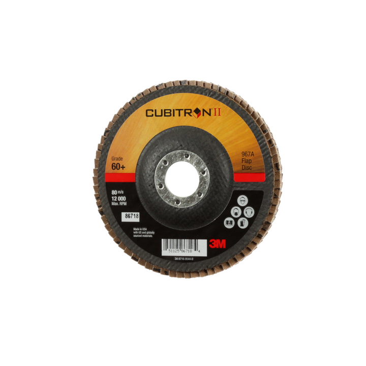 3M Cubitron II Flap Disc 967A, 60+, T27, 5 in x 7/8 in
