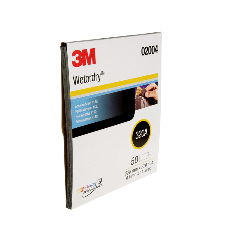 3M Wetordry Abrasive Sheet 413Q, 02004, 320, 9 in x 11 in, 50 sheets
per carton