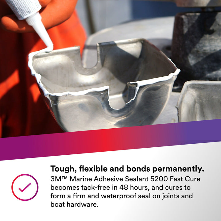 3M Marine Adhesive Sealant 4200FC, Fast Cure, White, 3 oz Tube