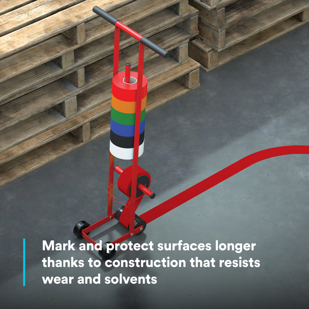 3M Vinyl Tape 471, Red, 4 in x 36 yd, 5.2 mil, 8 Roll/Case