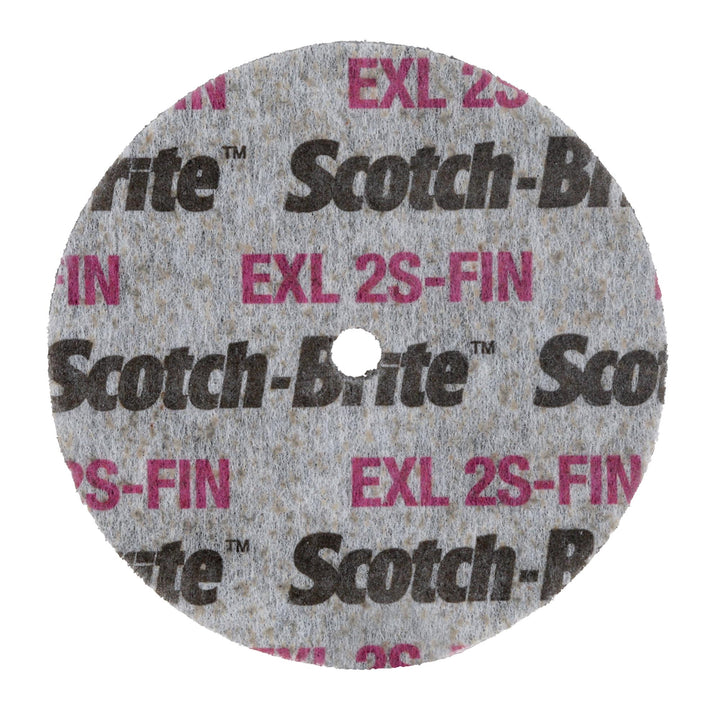 Scotch-Brite EXL Unitized Wheel, XL-UW, 2S Fine, 3 in x 3/8 in x 1/4
in