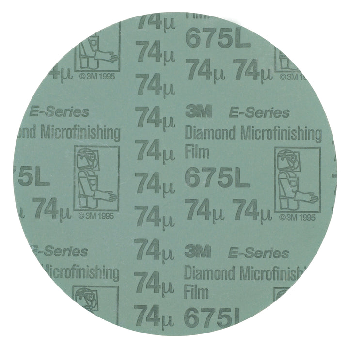 3M Diamond Microfinishing Film PSA Disc 675L, 74 Mic 6MIL, Teal, 5 in xNH