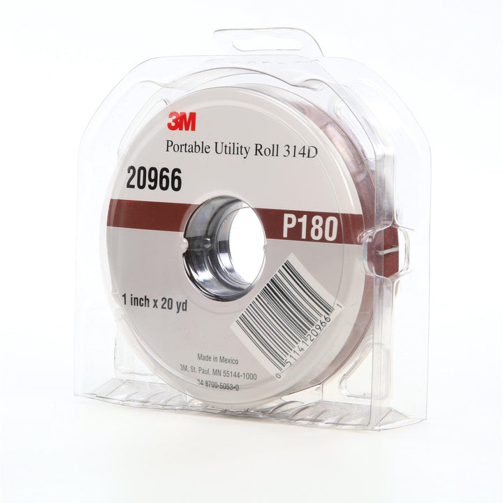 3M Portable Utility Cloth Roll 314D, P180 J-weight, 1 in x 20 yd