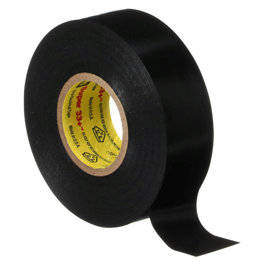 Scotch® Super 33+ Vinyl Electrical Tape, 3/4 in x 44 ft, Black, 10
rolls/carton