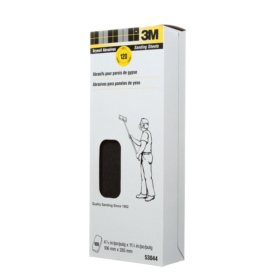 3M Drywall Sanding Sheets 53044-A, 4 3/16 in x 11 1/4 in M-127, 120
grit