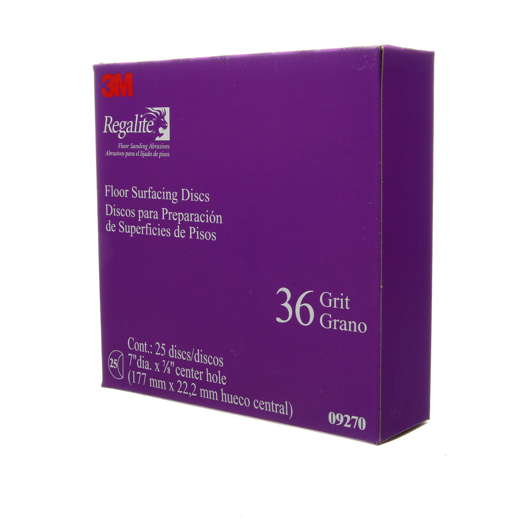3M Regalite Floor Surfacing Discs 09270, 7 in x 7/8 in, 752I, 36 Grit