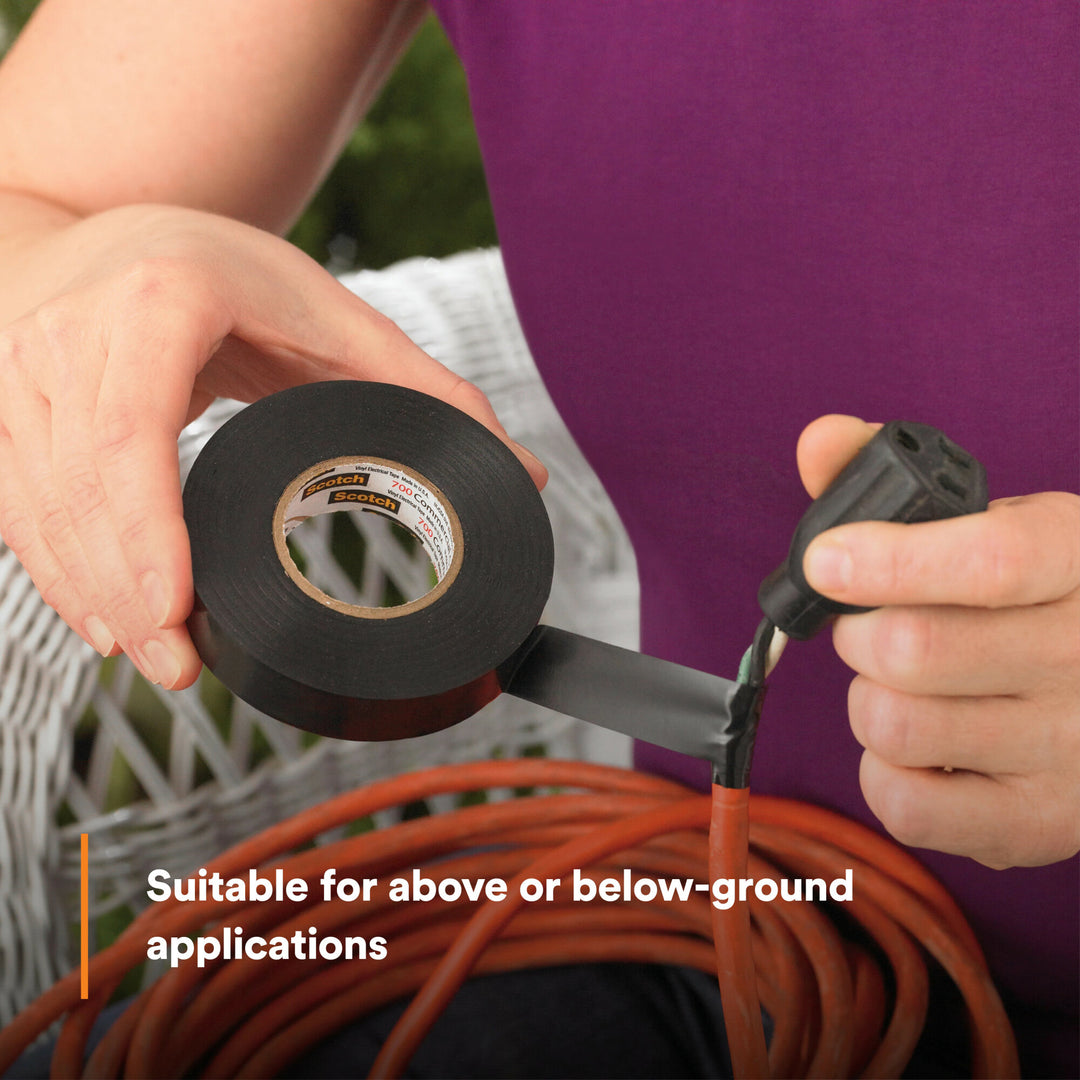 3M Temflex Vinyl Electrical Tape 1776, 3/4 in x ‎60 ft, 1-1/2 in Core,
Black