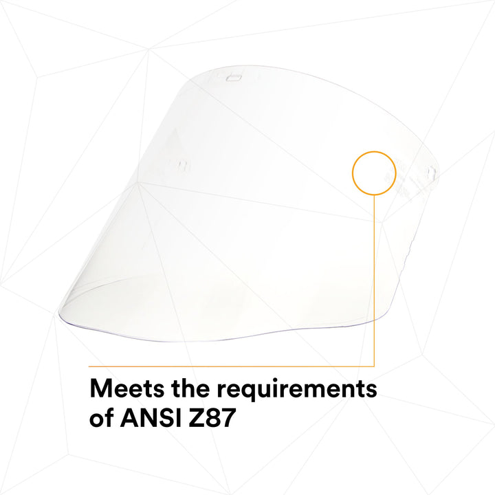 3M Clear Propionate Faceshield W96, 82700-00000, Molded
