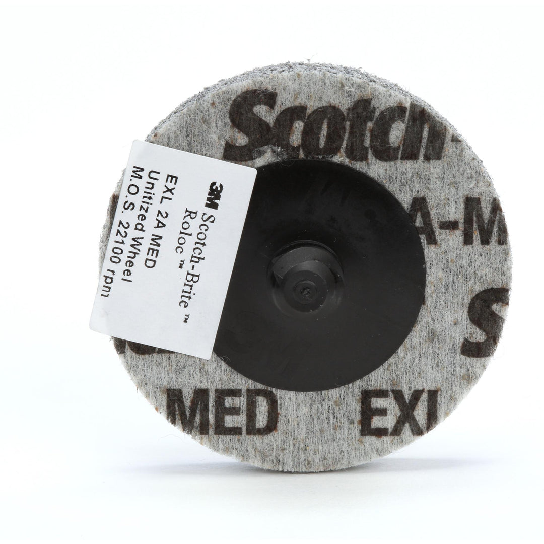 Scotch-Brite Roloc EXL Unitized Wheel, XL-UR, 2A Medium, TR, 2 in,
15/Carton
