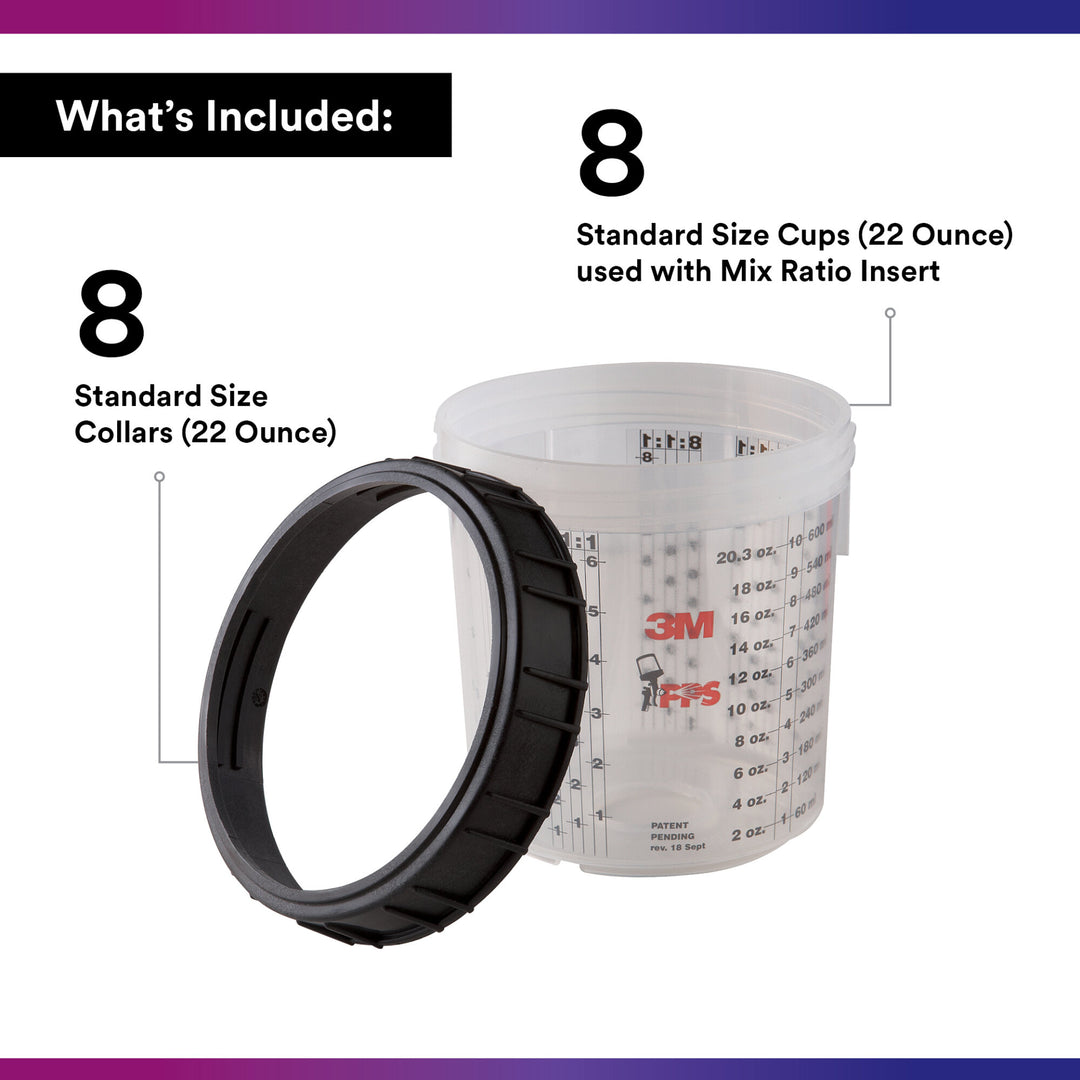 3M PPS Cup & Collar, 16001, Standard, 2 per carton