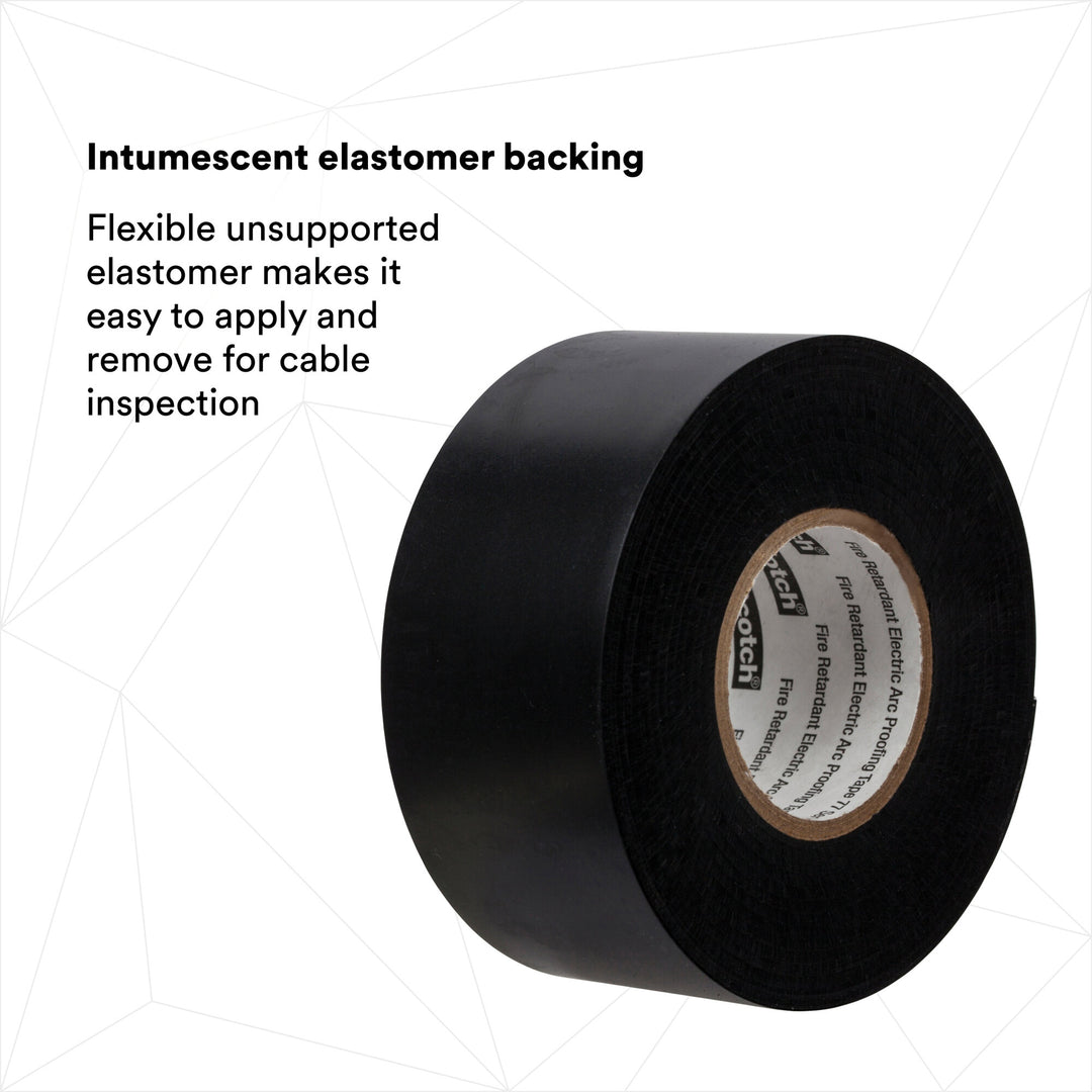 Scotch® Fire-Retardant Electric Arc Proofing Tape 77, 1-1/2 in x 20 ft,
Black