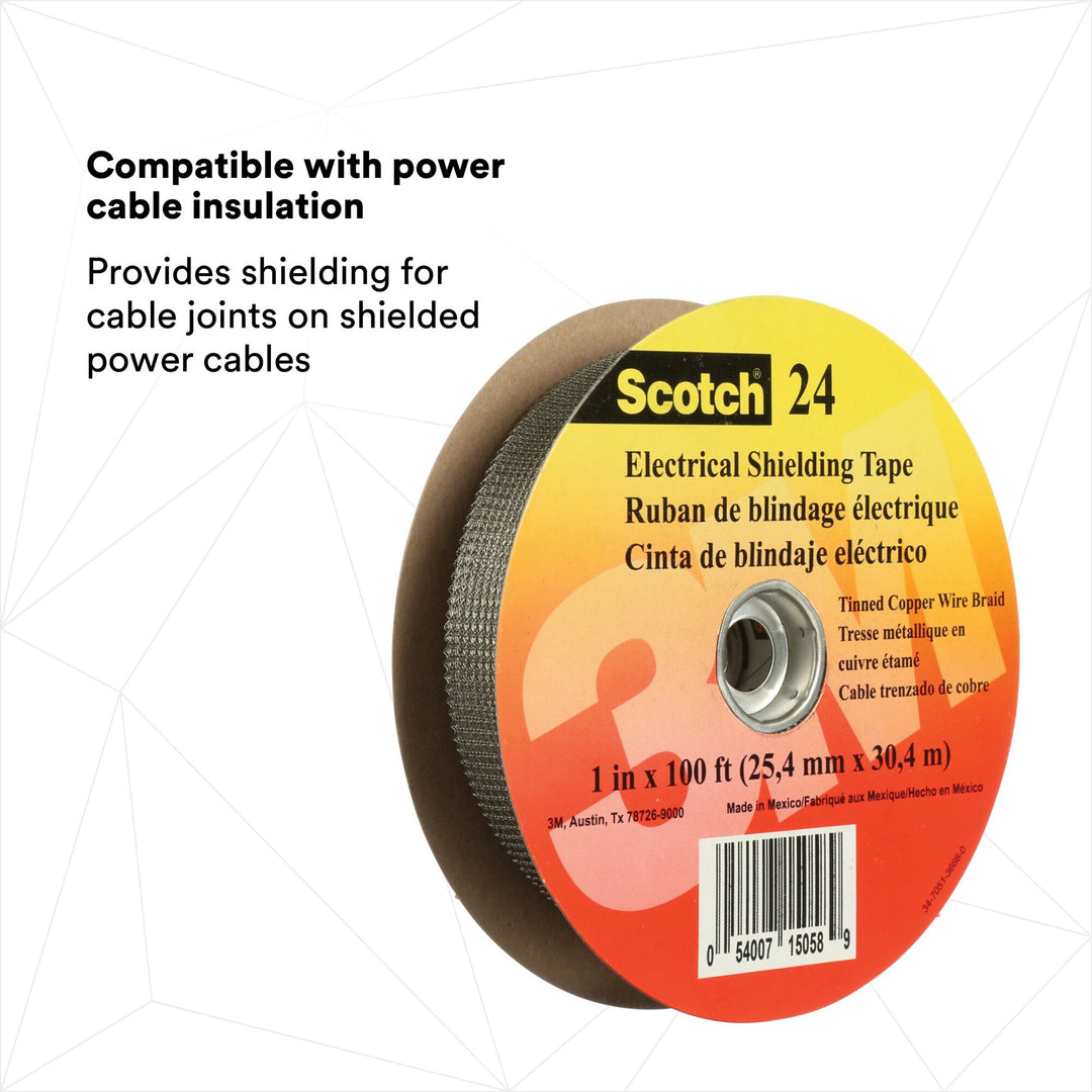 Scotch® Electrical Shielding Tape 24, 1 in x 100 ft (25 mm x 30,5 m)
