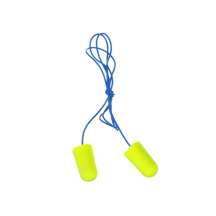 3M E-A-Rsoft Yellow Neons Earplugs 311-1251, Corded, Poly Bag, LargeSize