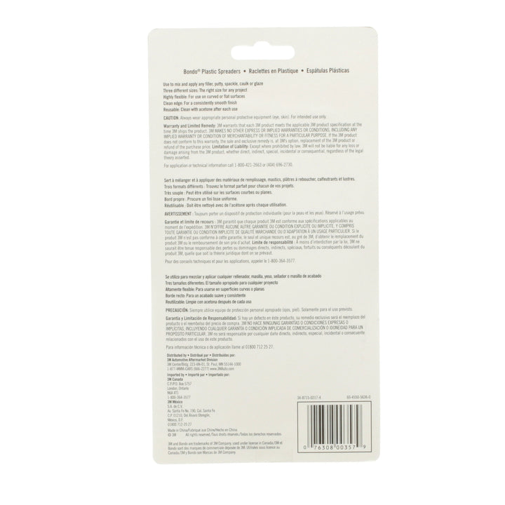 Bondo® Spreader, 00357, 3 per pack