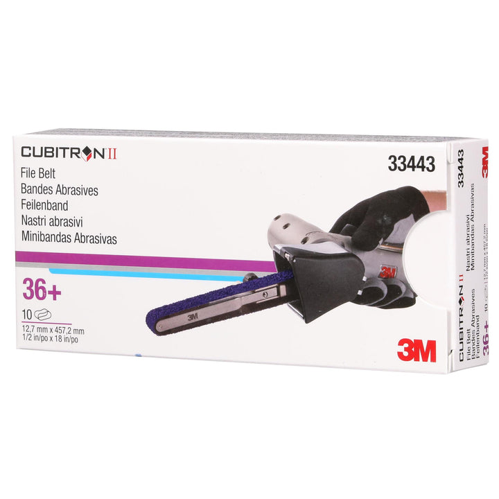 3M Cubitron II File Belt, 33443, 36+, 1/2 in x 18 in (12.7 mm x 457.2
mm)