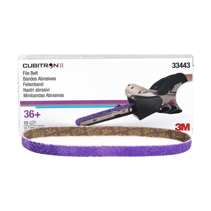 3M Cubitron II File Belt, 33443, 36+, 1/2 in x 18 in (12.7 mm x 457.2
mm)