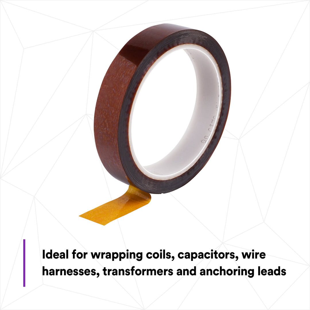 3M Polyimide Film Electrical Tape 1205, Amber, Acrylic Adhesive, 1 mil
film