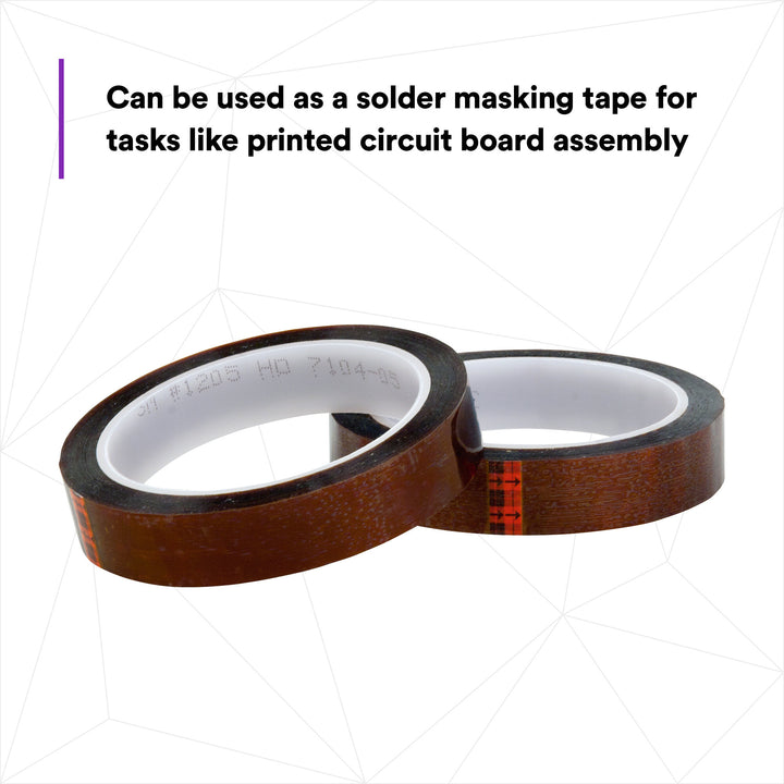3M Polyimide Film Electrical Tape 1205, Amber, Acrylic Adhesive, 1 mil
film