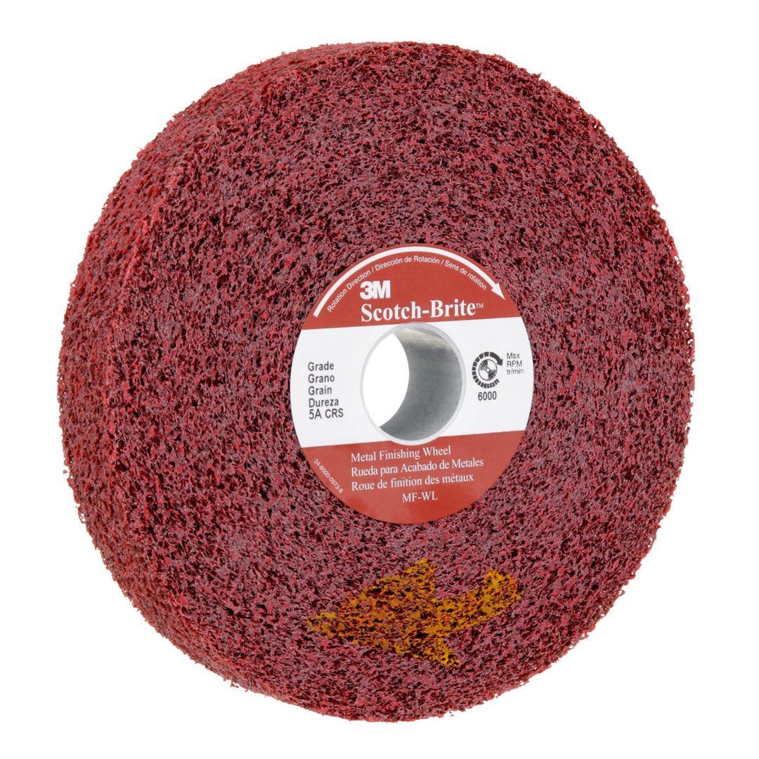 Scotch-Brite Metal Finishing Wheel, MF-WL, 5A Coarse, 6 in x 1 in x 1
in
