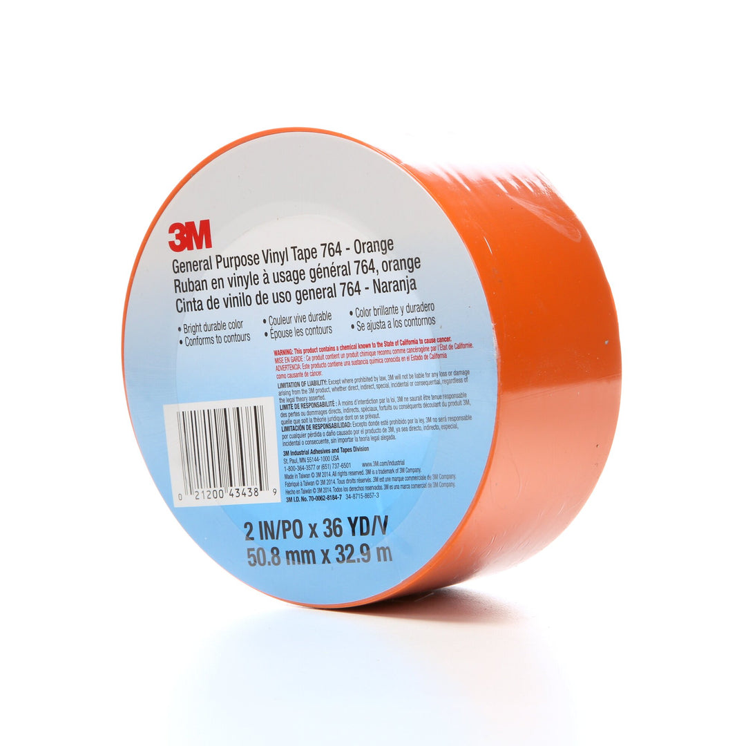 3M General Purpose Vinyl Tape 764, Brown, 49 in x 36 yd, 5 mil, 3Roll/Case