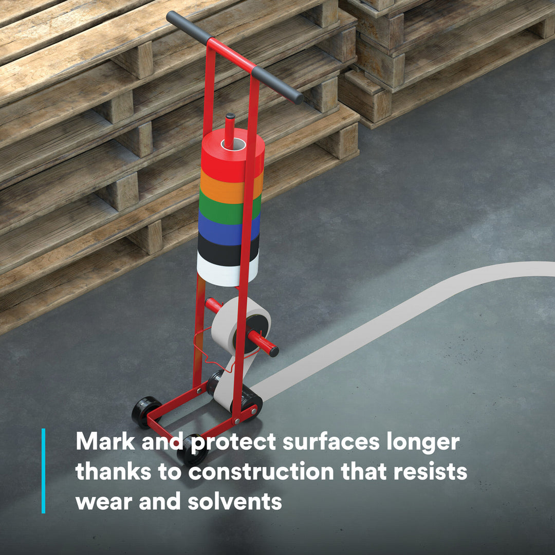 3M Vinyl Tape 471, White, 1 in x 36 yd, 5.2 mil, 36 Roll/Case