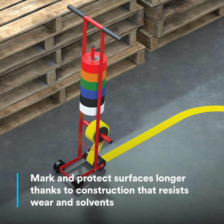 3M Vinyl Tape 471, Yellow, 1/2 in x 36 yd, 5.2 mil, 72 Roll/Case