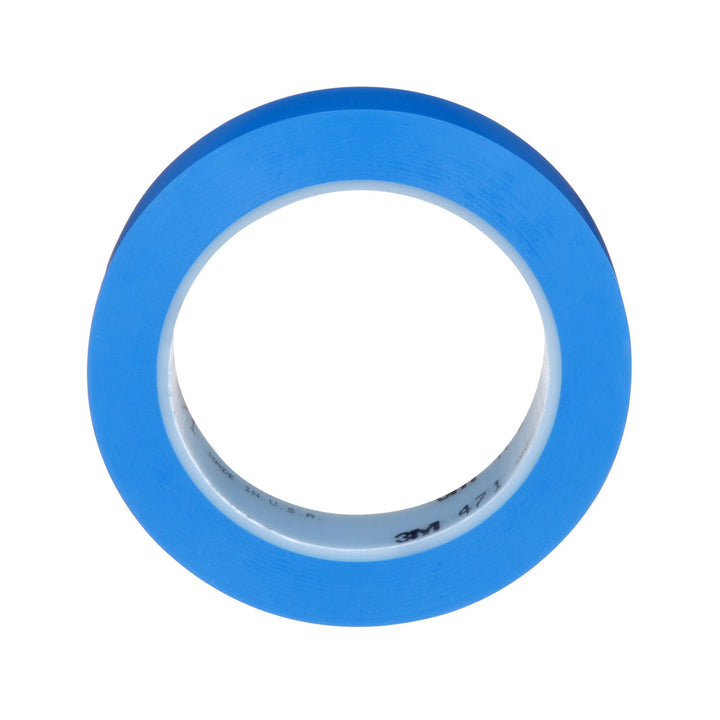 3M Vinyl Tape 471, Blue, 1 in x 36 yd, 5.2 mil, 36 Roll/Case