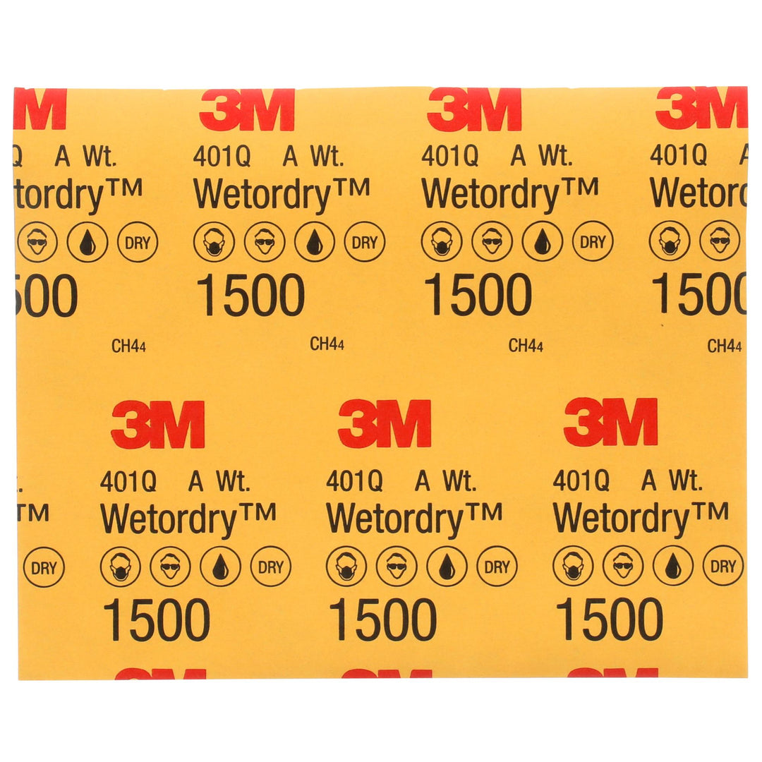 3M Wetordry Abrasive Sheet, 02032, 9 in x 11 in, 1500 grade