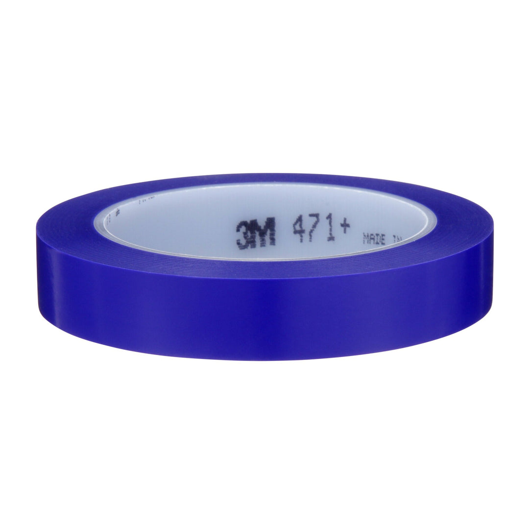 3M Vinyl Tape 471+, Indigo, 3/4 in x 36 yd, 5.3 mil, 48 Roll/Case