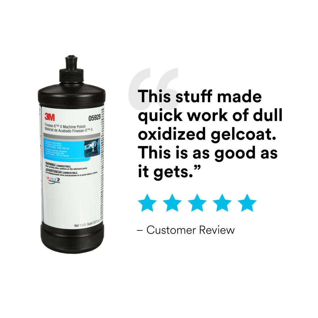 3M Finesse-it II Machine Polish, 05928, 1 qt (32 fl oz/946 mL), 6 percase