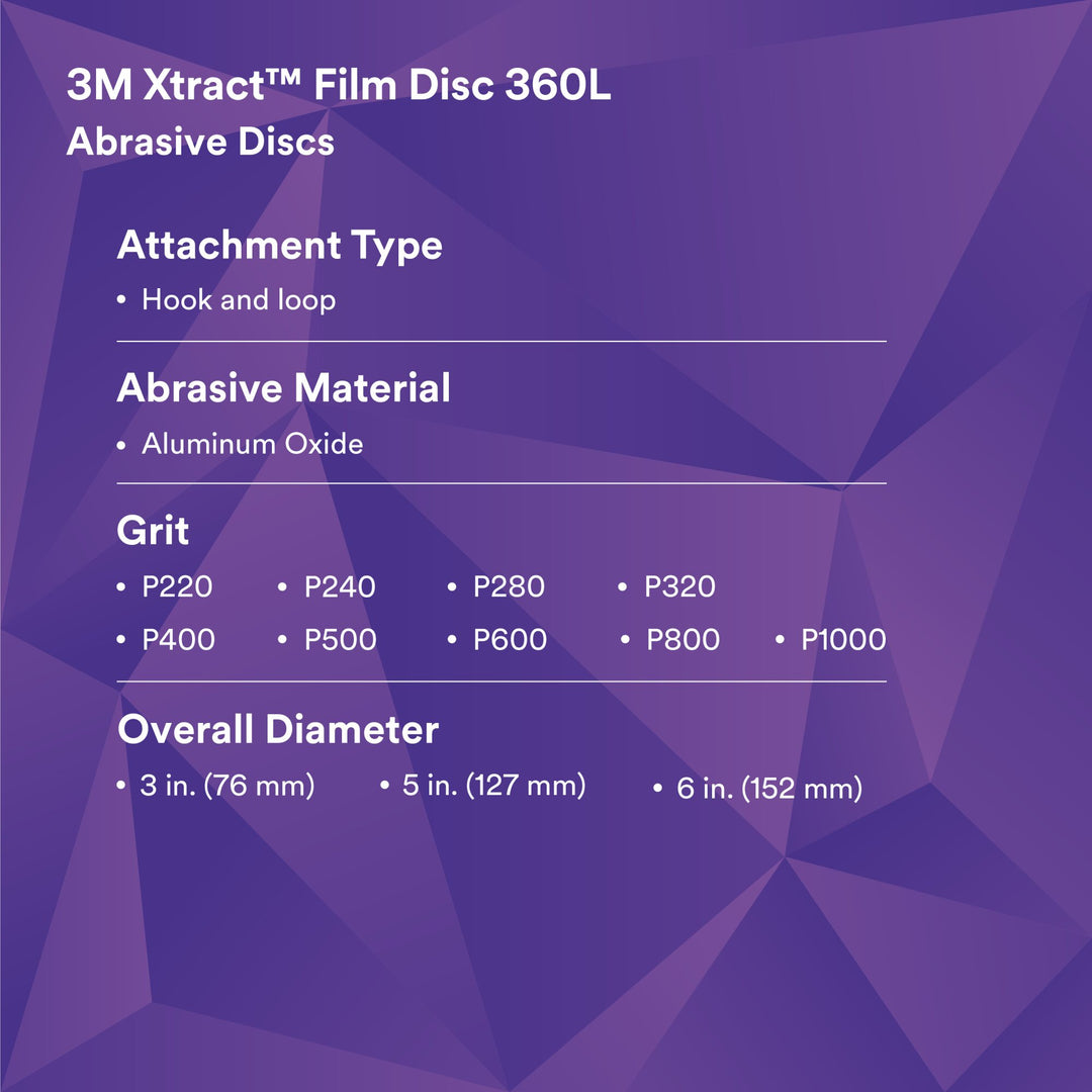 3M Xtract Film Disc 360L, 20804, P600 3MIL, 6 in