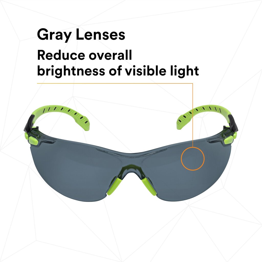 3M Solus 1000-Series Safety Glasses S1202SGAF, Green/Black