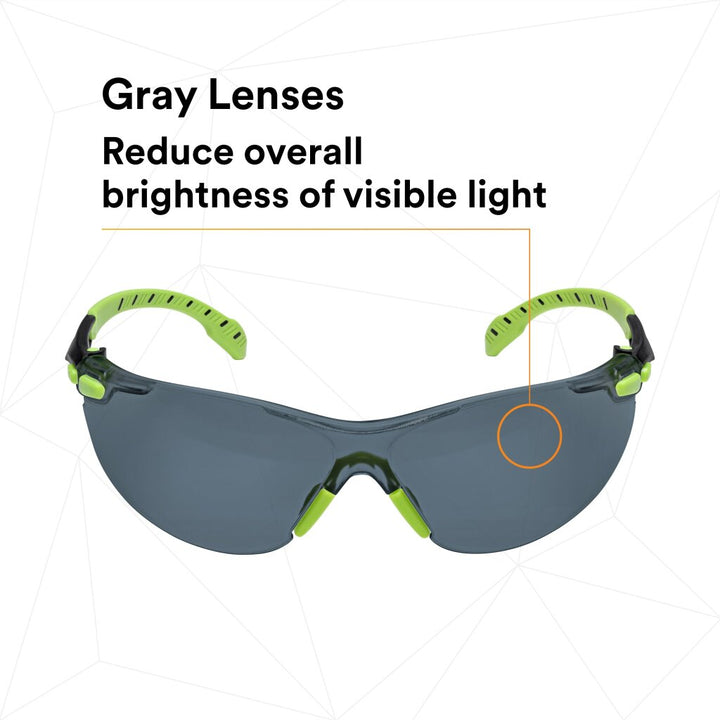 3M Solus 1000-Series Safety Glasses S1202SGAF, Green/Black
