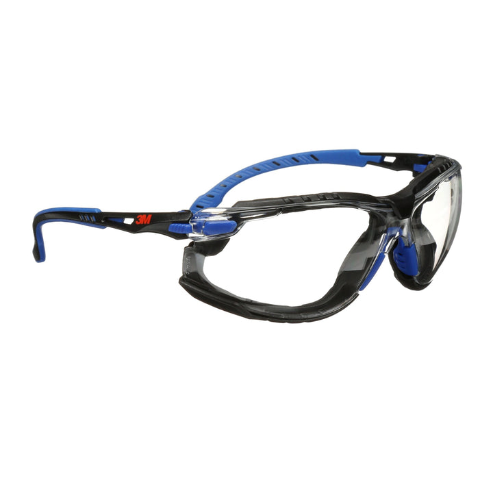 3M Solus Safety Glasses 1000-Series S1101SGAF-KT, Kit, Foam, Strap,Black/Blue