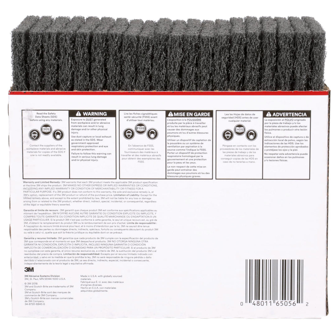 Scotch-Brite Blending Hand Pad 7446, HP-HP, SiC Medium, Gray, 6 in x 9 in