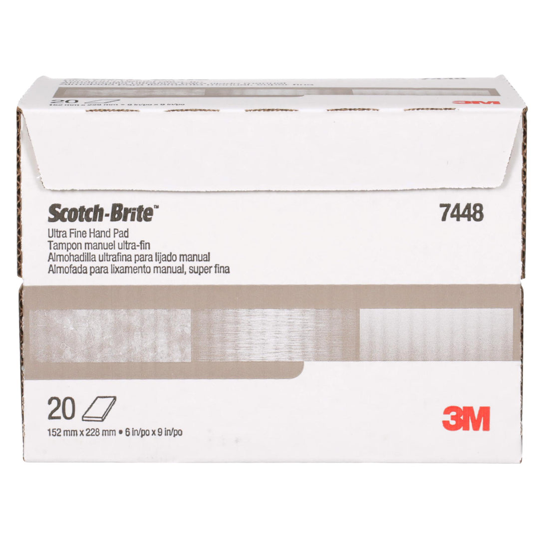 Scotch-Brite Hand Pad 7448, HP-HP, SiC Ultra Fine, Gray, 6 in x 9 in,
20/Carton