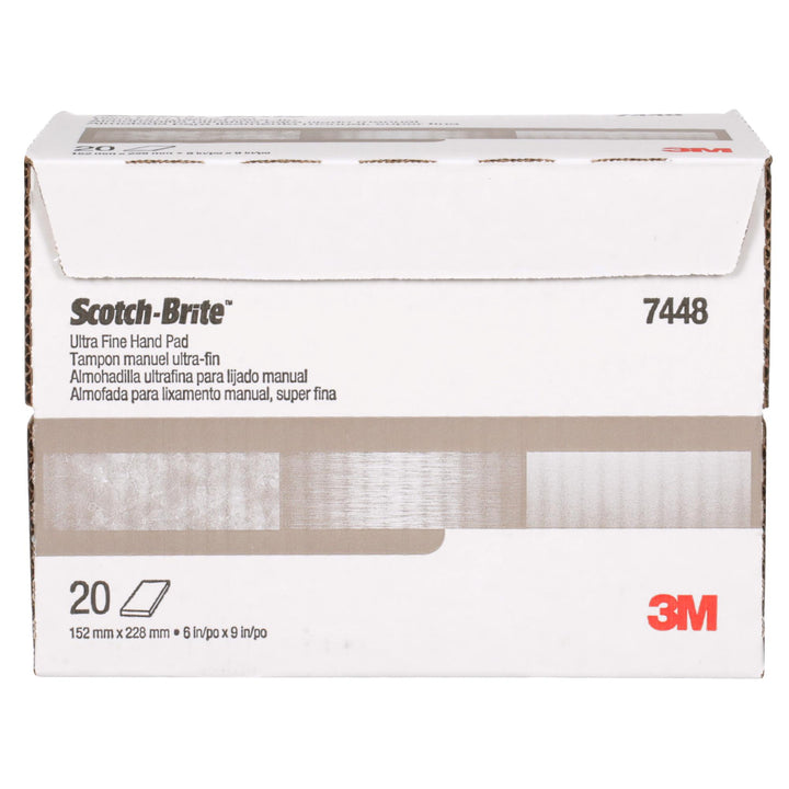 Scotch-Brite Hand Pad 7448, HP-HP, SiC Ultra Fine, Gray, 6 in x 9 in,
20/Carton