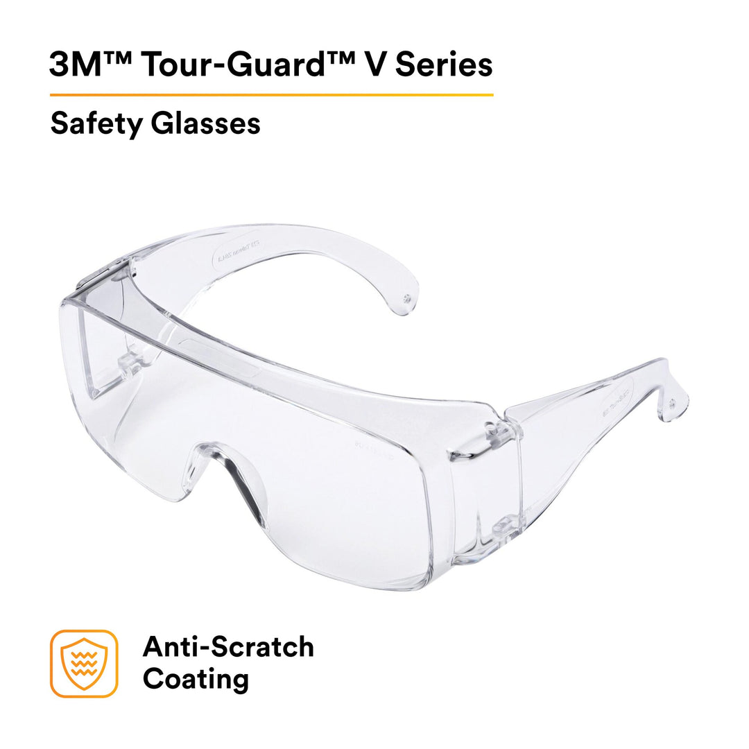 3M Tour-Guard V Protective Eyewear, TGV01-20 Clear, Dispenser Box, 20ea/Box