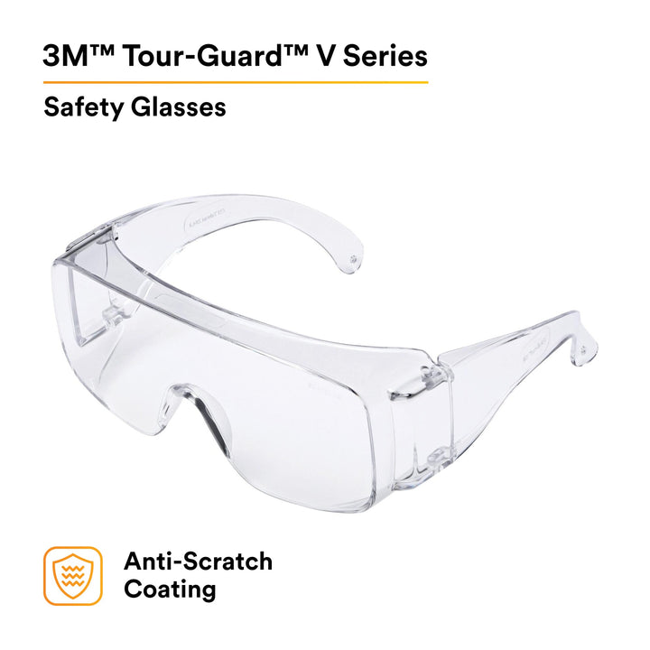 3M Tour-Guard V Protective Eyewear, TGV01-20 Clear, Dispenser Box, 20ea/Box