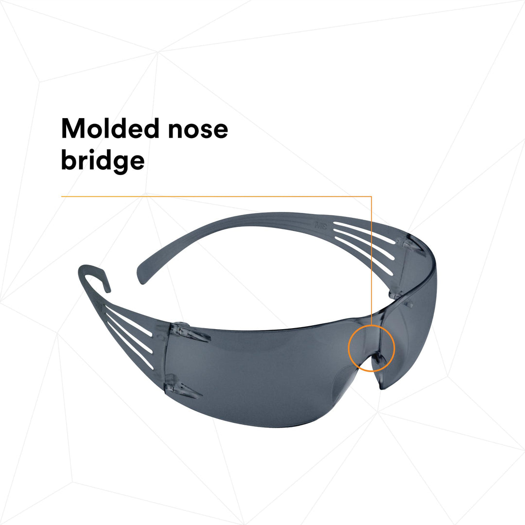 3M SecureFit Protective Eyewear SF202AFP, Gray Lens