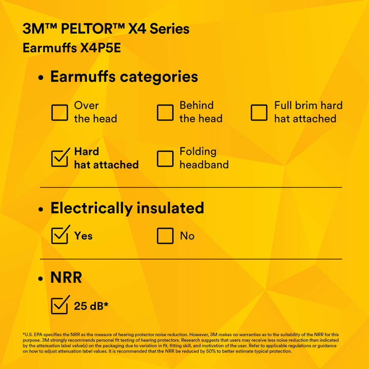 3M PELTOR Earmuffs X4P5E, Forestry Orange