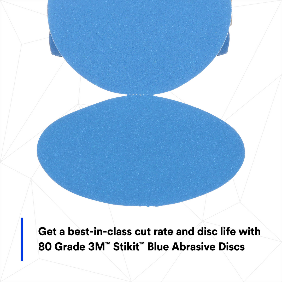 3M Stikit Blue Abrasive Disc Roll, 36202, 6 in, 80 grade, 50 discs per
roll