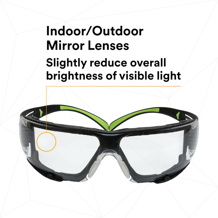 3M SecureFit Protective Eyewear SF410AS-FM, Indoor/Outdoor MirrorLens, Foam
