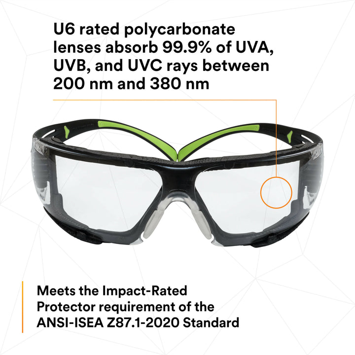 3M SecureFit Protective Eyewear SF410AS-FM, Indoor/Outdoor MirrorLens, Foam